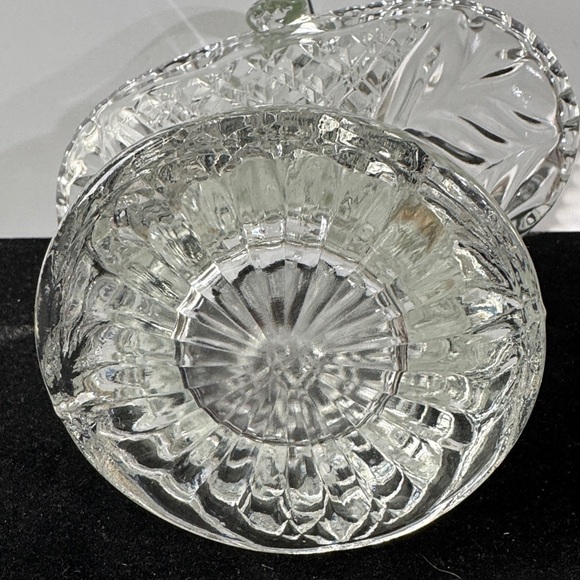Vintage Princess House Diamond Cut Crystal Glass Basket With Handle 10”x 7.5” - Picture 7 of 8